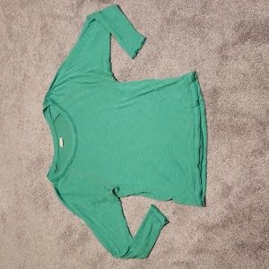 AERIE GREEN 3/4 SLEEVE LIGHTWEIGHT TOP SIZE XS